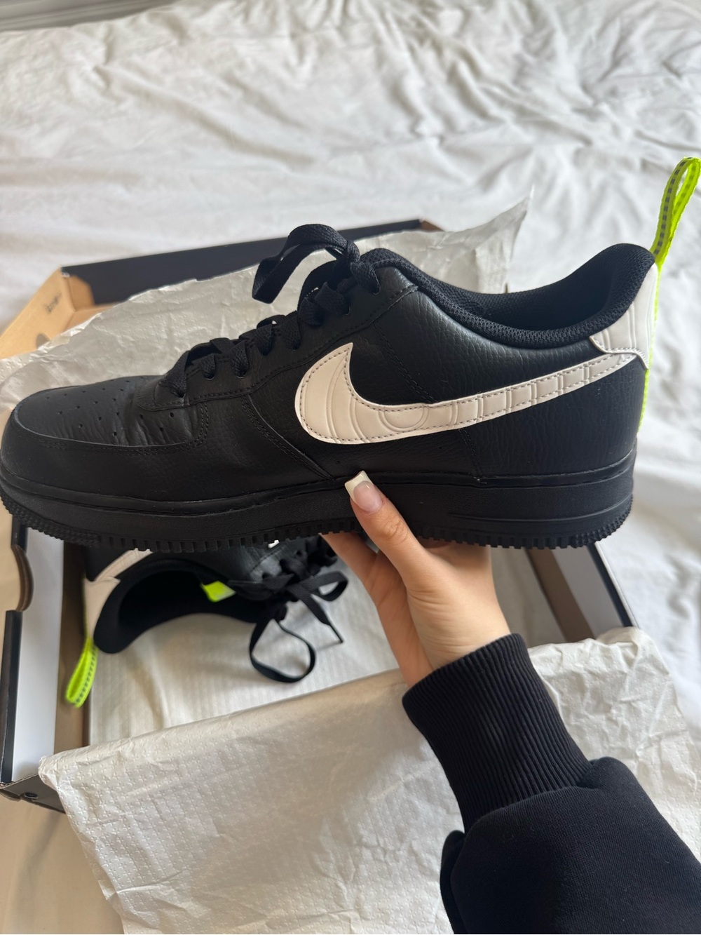 Nike Air Force 1 Low - Men's Size 11 (Black/ Volt)